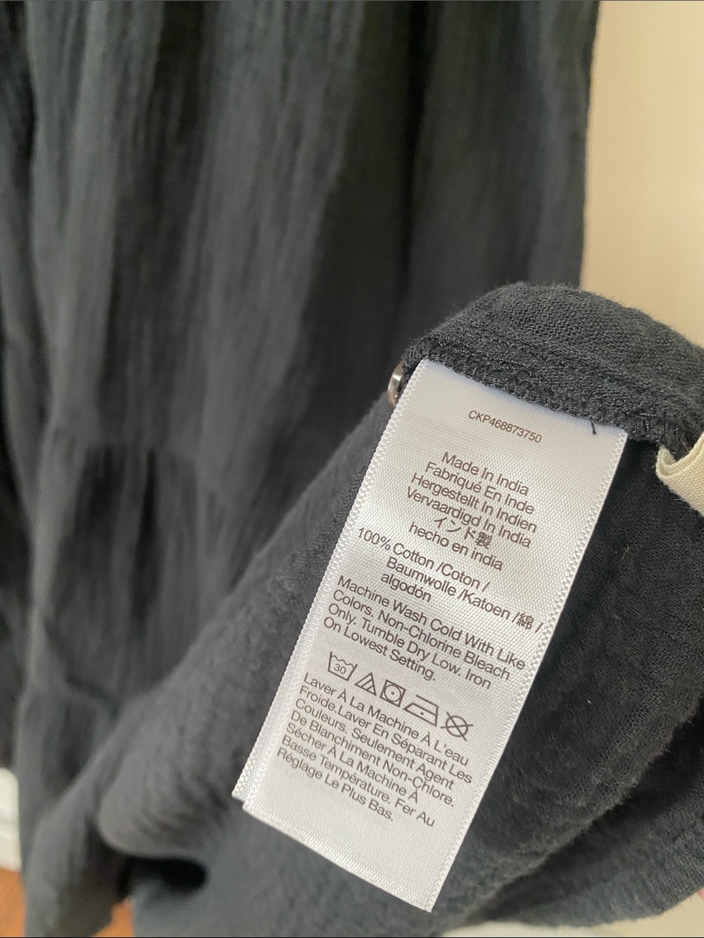 Madewell Lightspun Button-Front Tiered Midi Dress Black Button-Front size 16 - Picture 5 of 9